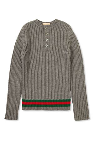 maglione in lana grigio GUCCI KIDS | 785284XKD2W1127